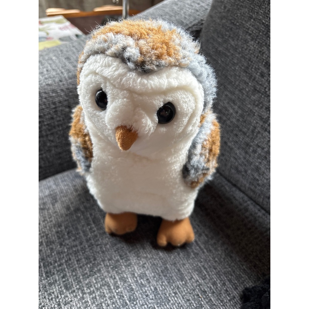 Vintage Cabin Critters Barn Owl Plush Stuffed Animal Bird 10" 2002 White Brown